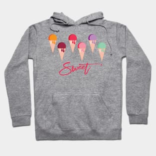 Rainbow ice cream cones Sweet summer Hoodie